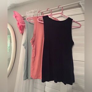 A New Day ribbed high neck tank top, Size Large, Bundle of 3